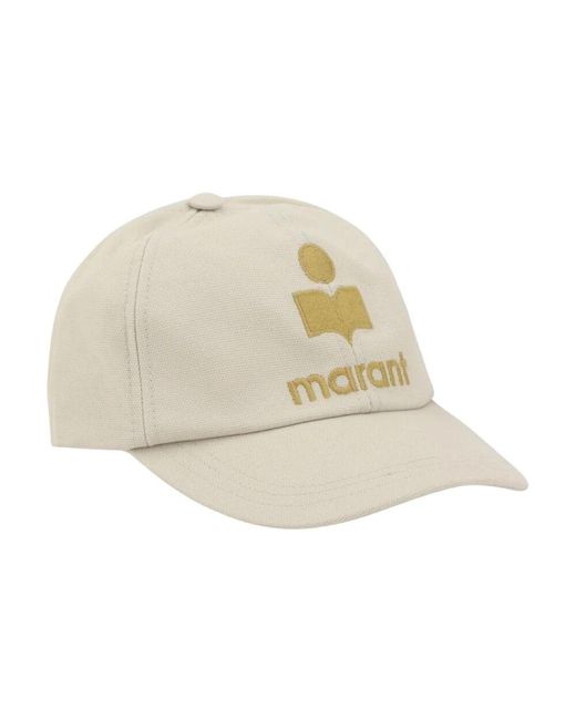 Isabel Marant Natural Canvas Logo Cap Elegant Hat