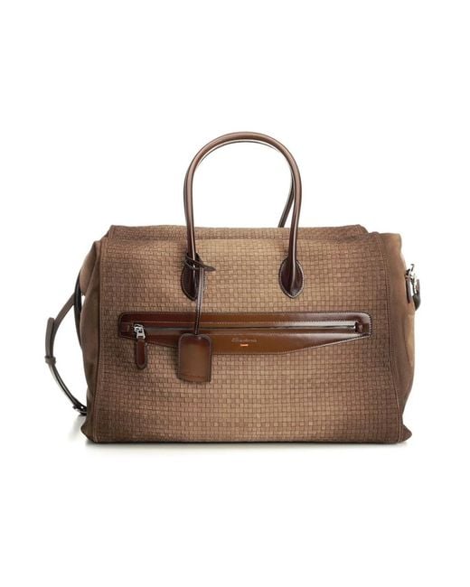 Santoni Brown Handbags for men