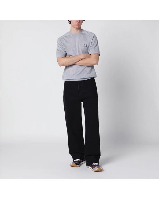 Maison Kitsuné Gray Round-Neck Knitwear for men