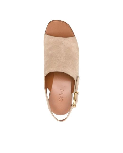 Chloé Brown Wedge Sandals "Maxime"