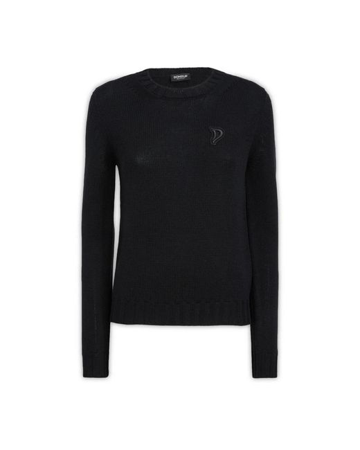Dondup Truien & Vesten ,Zwart ,Rondgebreide Trui in het Black