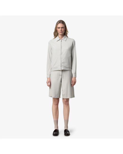 K-Way Gray Leather Jackets