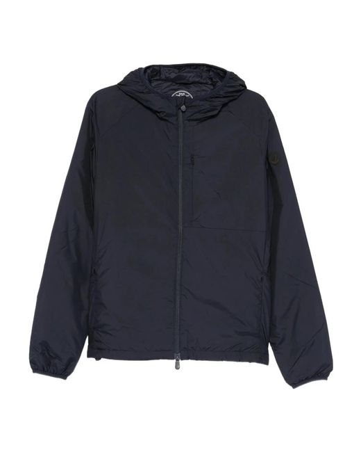 Save The Duck Jassen ,Blauw ,Leer Wilbur Hooded Jacket in het Blue voor heren