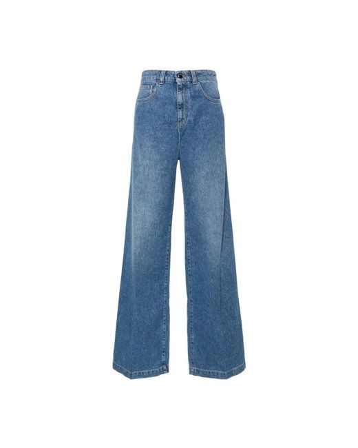 Emporio Armani Blue Blaue gewaschene denim straight leg jeans