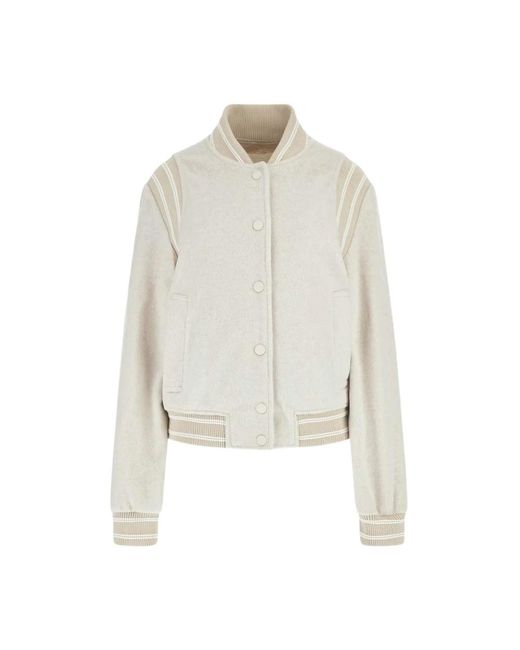 Guess White Bomber Jackets