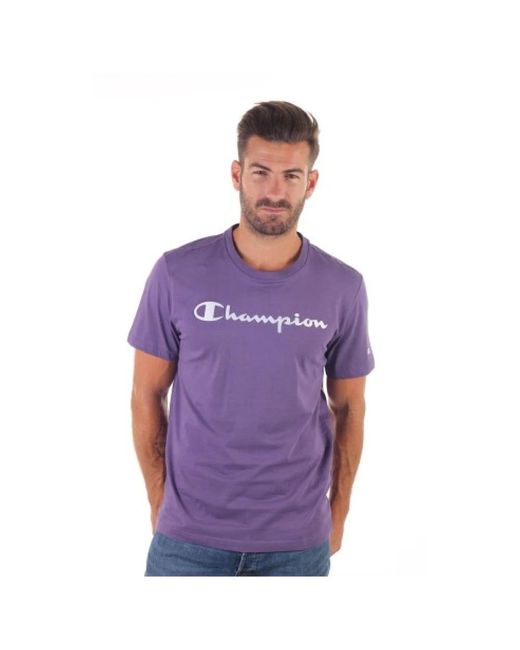Magliette in cotone da uomo di Champion in Purple da Uomo