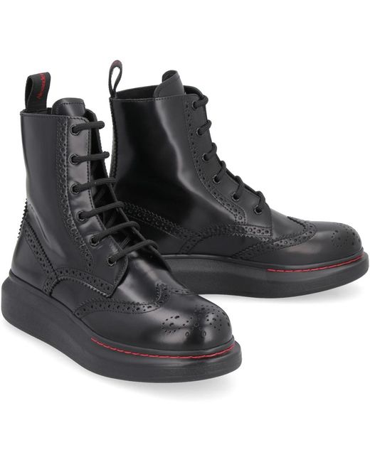 McQueen Black Lace-Up Boots