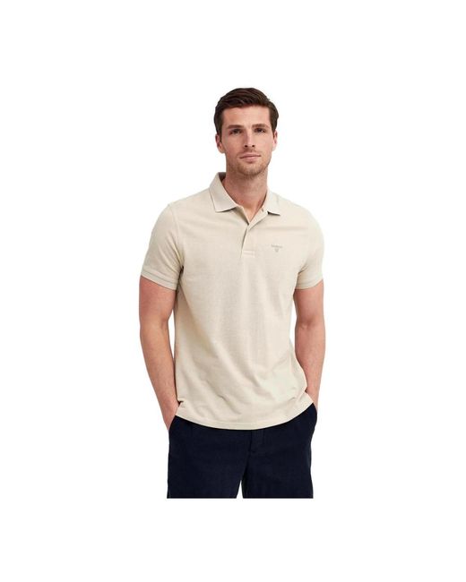 Barbour Tops ,Katoen Lichtgewicht Sportpoloshirt in het Natural voor heren