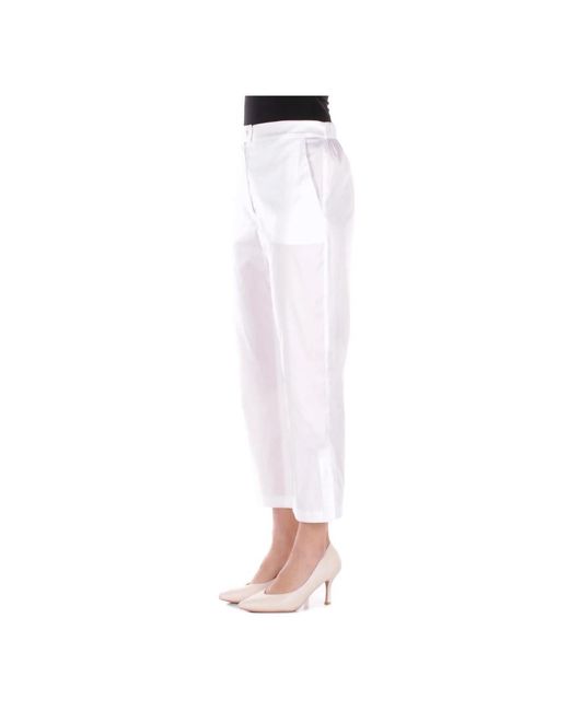 Max Mara Cropped Broeken in het White