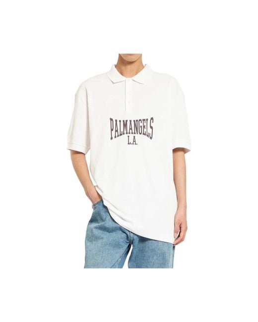 Palm Angels White Polo Shirts for men