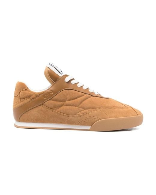 Chloé Brown Seide Nylon Sneakers
