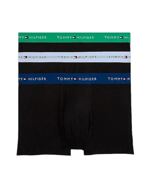 Tommy Hilfiger Ondergoed ,Veelkleurig ,Katoen 3-Pack Boxer Briefs Met Elastische Tailleband in het Black voor heren