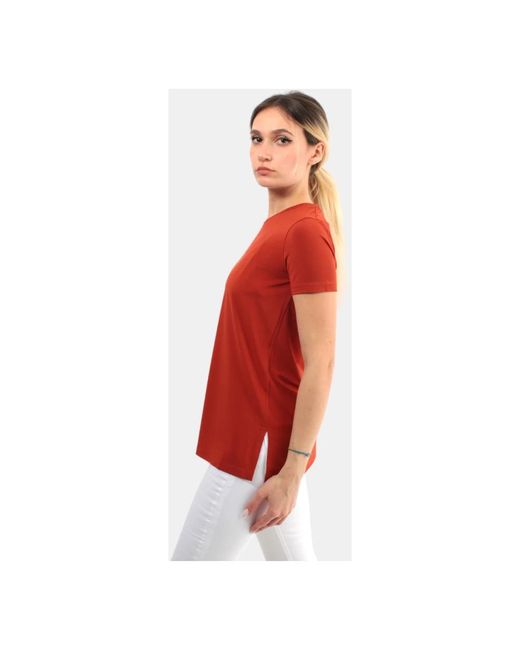 Max Mara Red Terracotta t-shirt mit rundhalsausschnitt