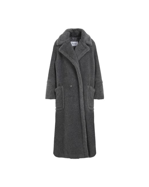 Max Mara Double-Breasted Coats in het Gray