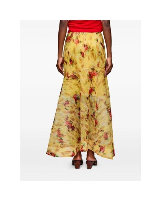 Ganni Yellow Maxi Skirts