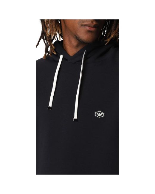 Emporio Armani Black Hoodies for men