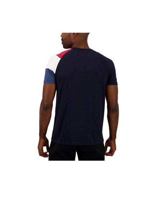 Le Coq Sportif Tricolor Korte Mouw Basic T-Shirt in het Blue voor heren