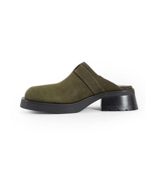 Miista Green Heeled Mules