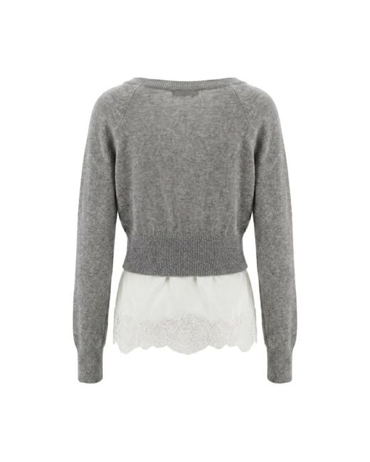 Ermanno Scervino Gray Cashmere Knitwear