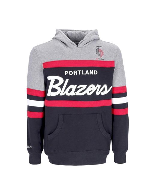 Mitchell & Ness Hoodies & Sweatvesten ,Zwart ,Katoen Nba Headcoach Hoodie Hardwood Classics in het Gray voor heren