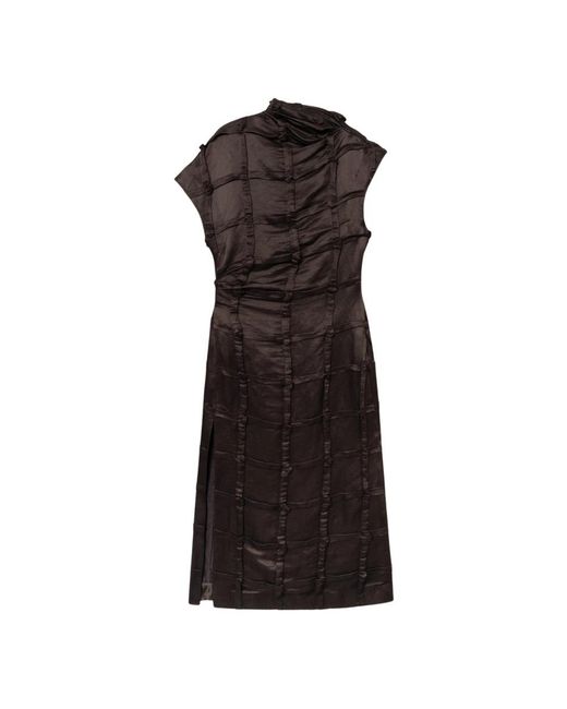 Mark Kenly Domino Tan Black Midi Dresses