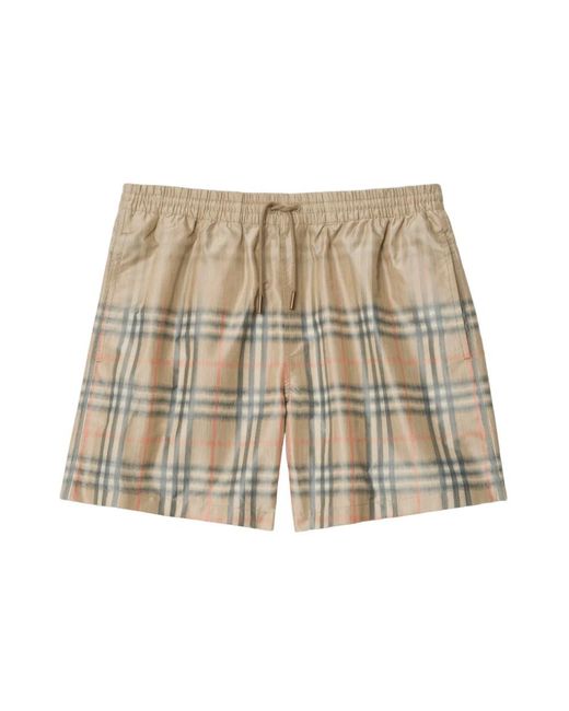 Burberry Badmode ,Archival Check Reimagined Zwemshorts in het Natural voor heren