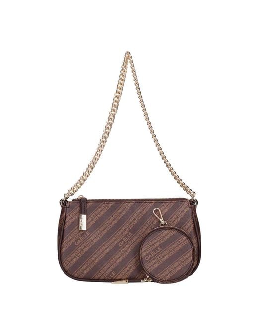Gaelle Paris Brown Shoulder Bags