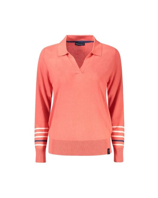 North Sails Pink V-Neck Knitwear
