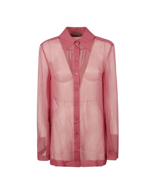Alberta Ferretti Overhemden ,Rood ,Rode Shirt Camicia in het Pink