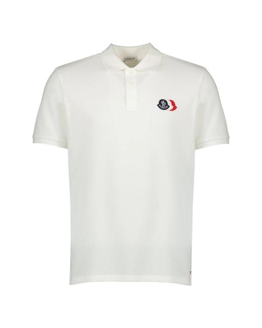 Moncler White Polo Shirts for men