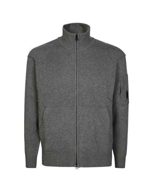 C P Company Lamswol Gebreide Vest in het Gray voor heren