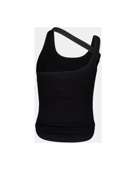 Courreges Black Sleeveless Tops