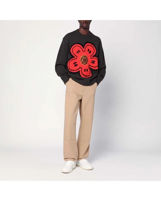 KENZO Red Round-Neck Knitwear for men