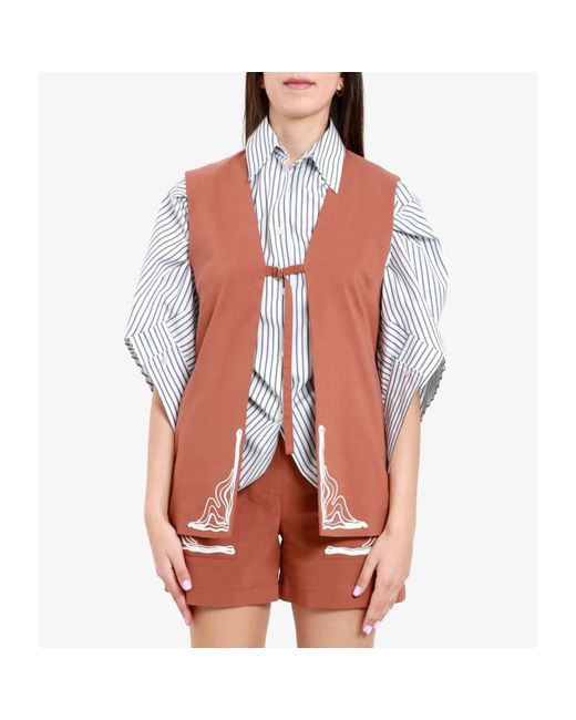 Jackets > vests Erika Cavallini Semi Couture en coloris Brown
