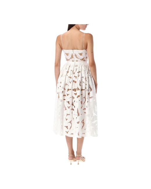 Self-Portrait White Midi Dresses