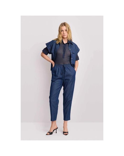 Kocca Broeken ,Blauw ,Katoen Chique Enkellange Broek in het Blue