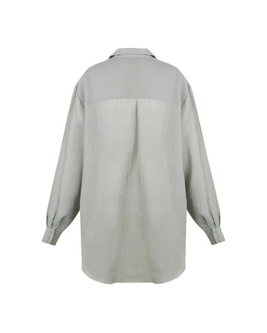 Cortana Overhemden ,Blauw ,Linnen Hemelsblauw Oversized Linnen Overhemd in het Gray