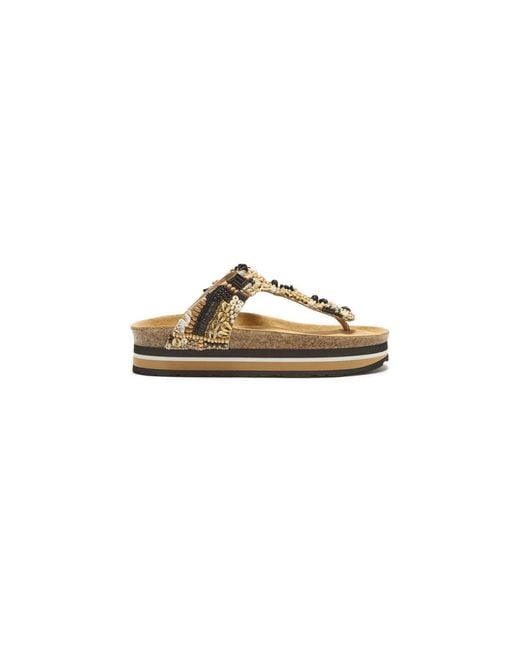 Maliparmi Metallic Flip Flops