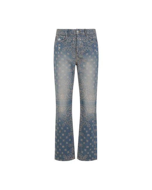 Bandana jacquard straight jeans di Amiri in Blue da Uomo