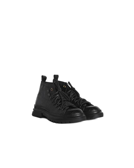Giuliano Galiano Black Lace-Up Boots for men