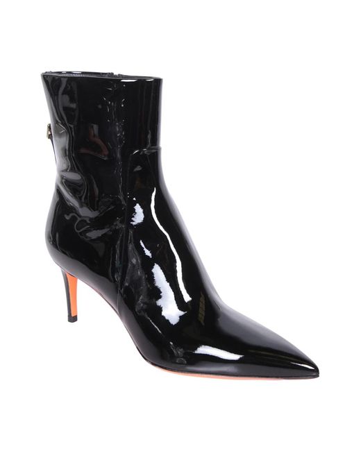 Santoni Black Heeled Boots