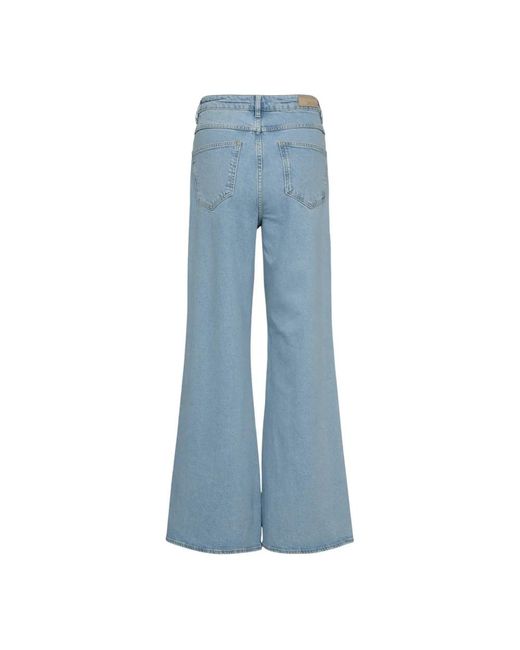 Numph Jeans ,Blauw ,Katoen Nupisa Hr Wide Jeans in het Blue