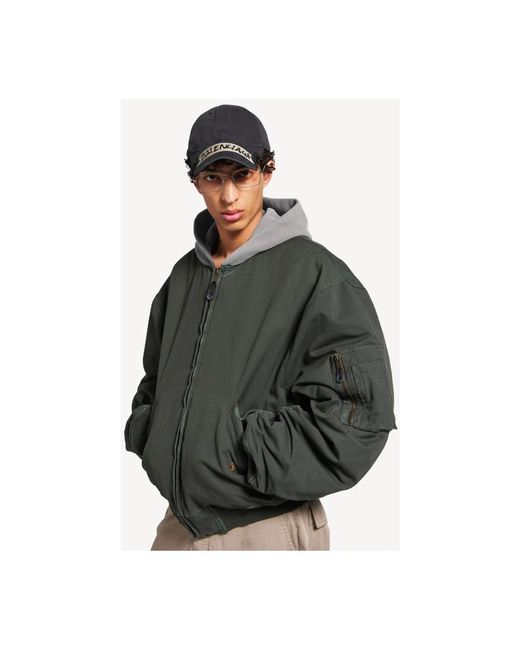 Balenciaga Gray Bomber Jackets for men