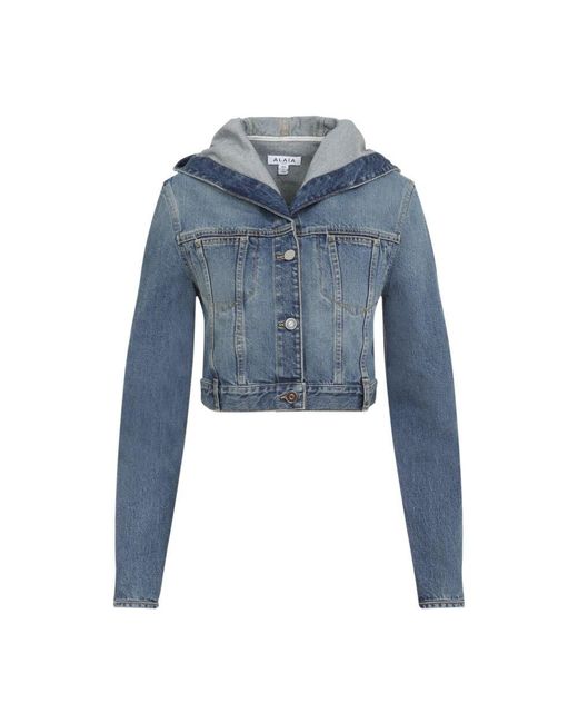 Alaïa Blue Blaue jacke für frauen