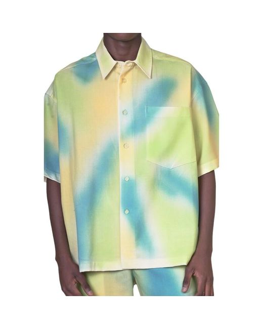 Bonsai Gesprühtes crop shirt in Green für Herren