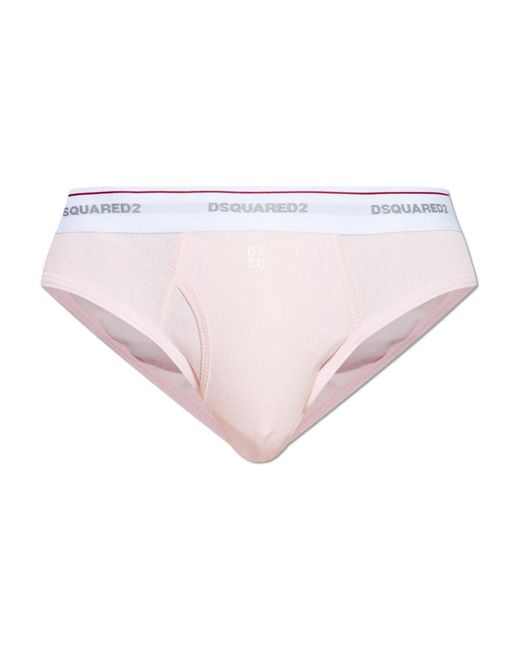DSquared² Ondergoed ,Roze ,Geribbelde Slips in het Pink voor heren