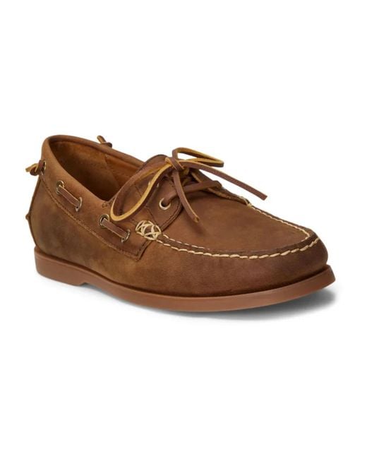 Ralph Lauren Brown Boat Shoes for men