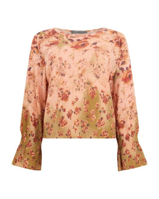 Alberta Ferretti Orange Round-Neck Knitwear
