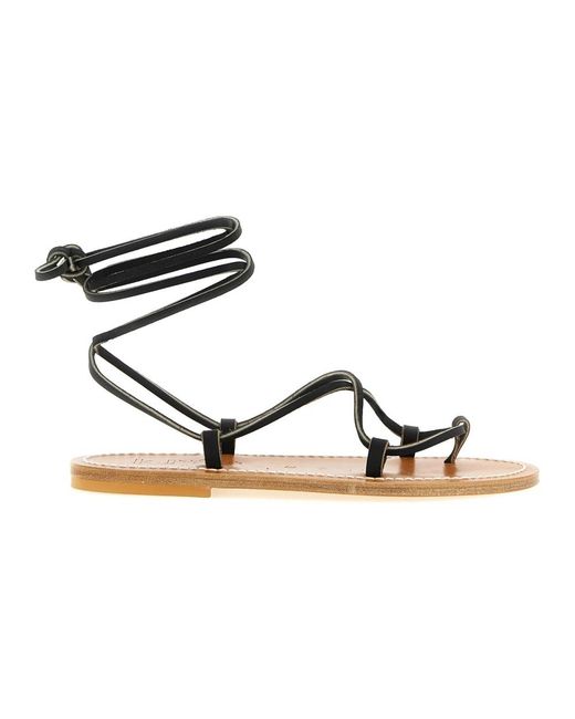 K. Jacques Metallic Flat Sandals