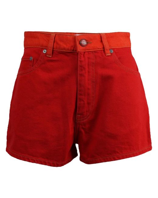 Ganni Red Short Shorts